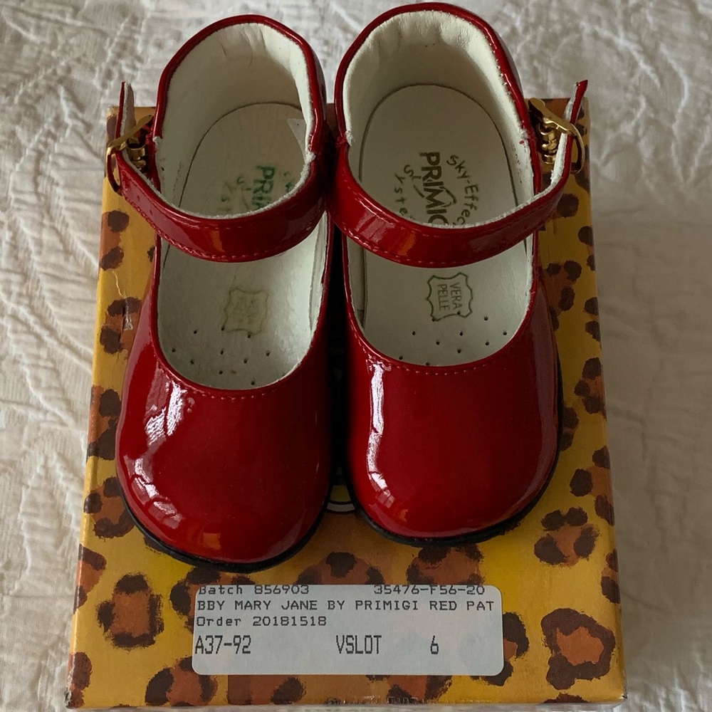 Little Kid/Toddler Primigi Red Patent Mary Jane’s